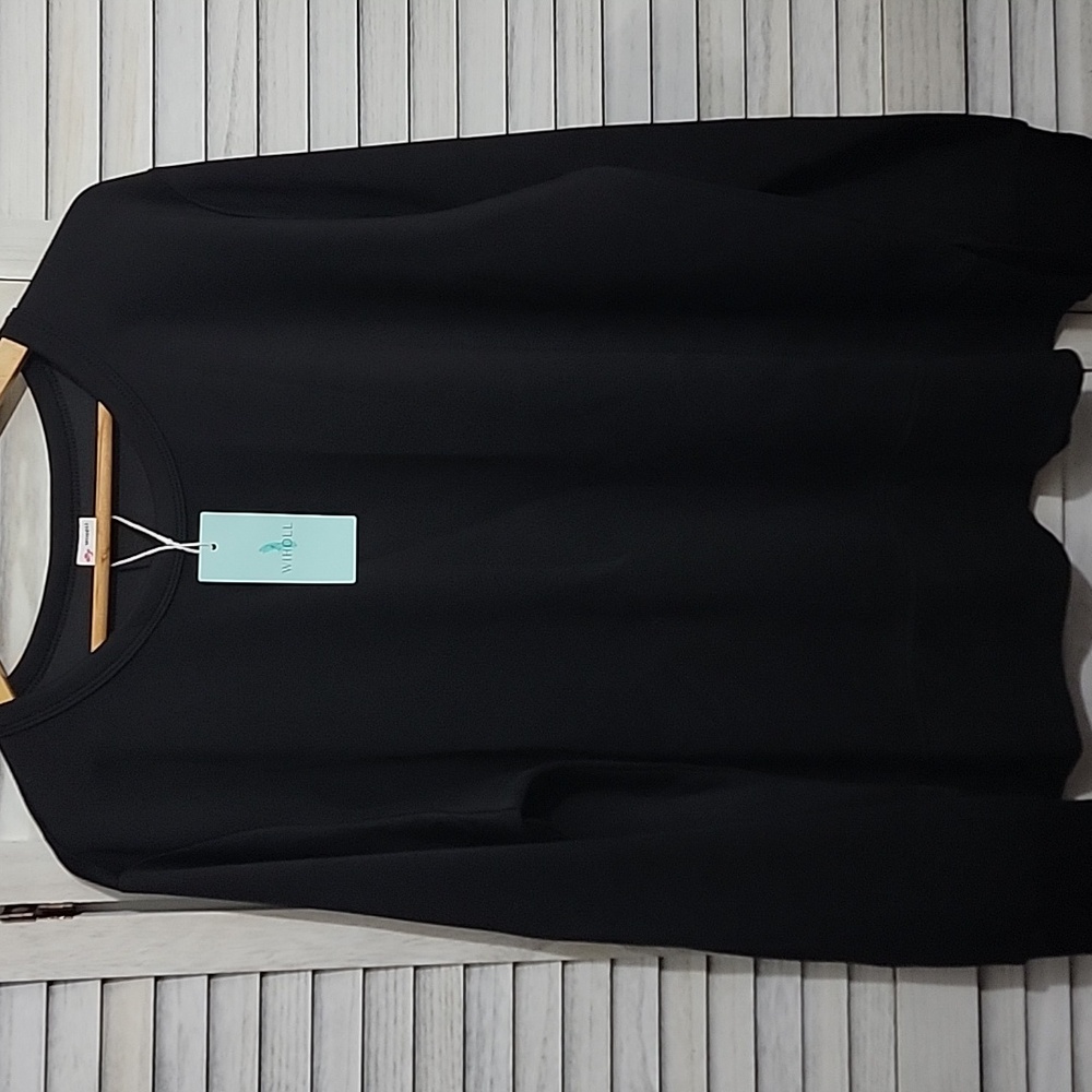 Womens Black Scoop Neck Hyper Soft Sweater/Sweatshirt Top Plus Size 3X